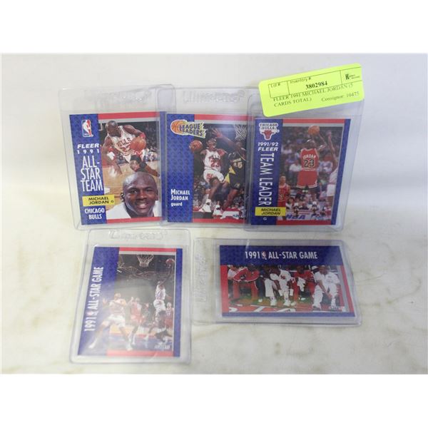 FLEER 1991 MICHAEL JORDAN (5 CARDS TOTAL)