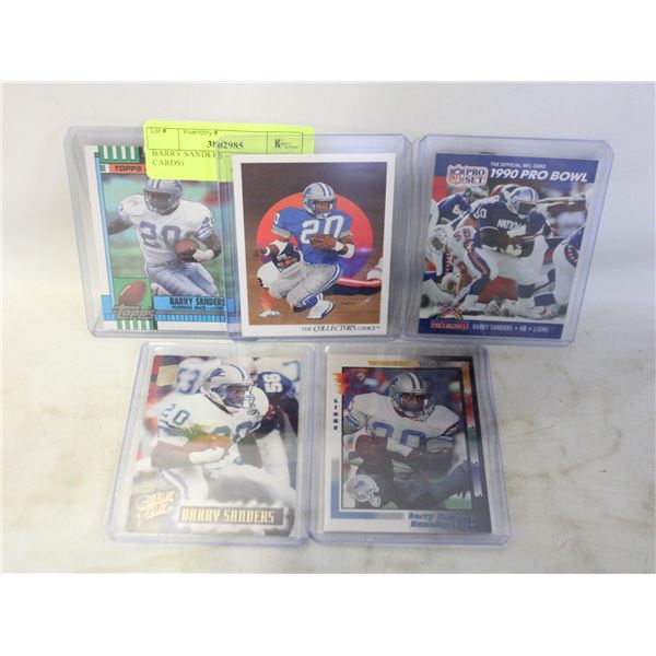 BARRY SANDERS – VARIOUS LOT (5 CARDS)