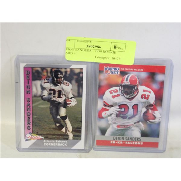 DEION SANDERS – 1990 ROOKIE CARD +