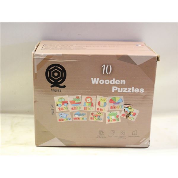 WOODEN PUZZLES – 10 PIECES – AGES 3+