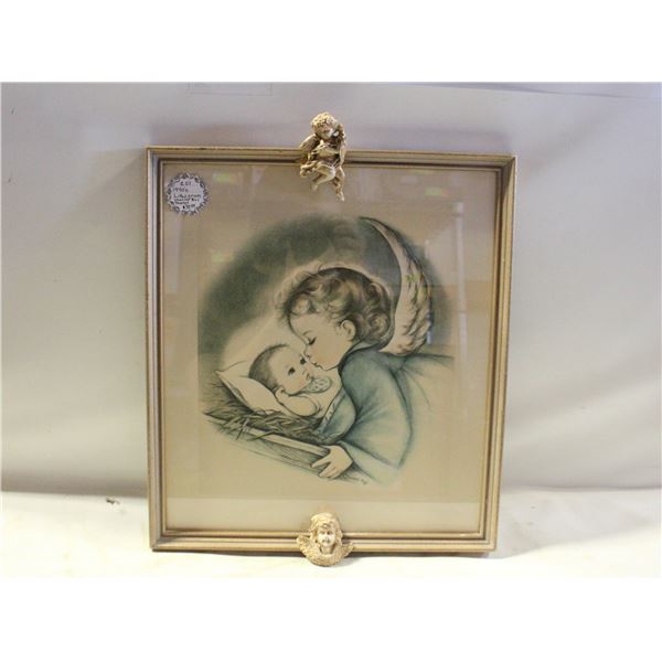 1940’S LITHOGRAM CHARLOT BYJ STARLET+ANGELS 16” X