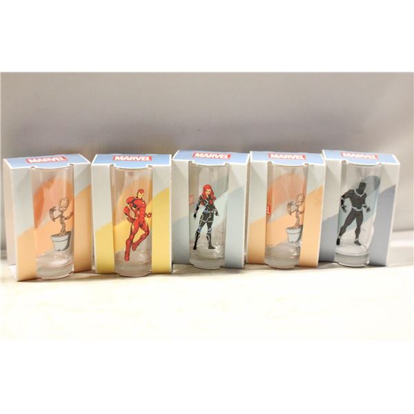 NEW 5 MARVEL COLLECTOR GLASS