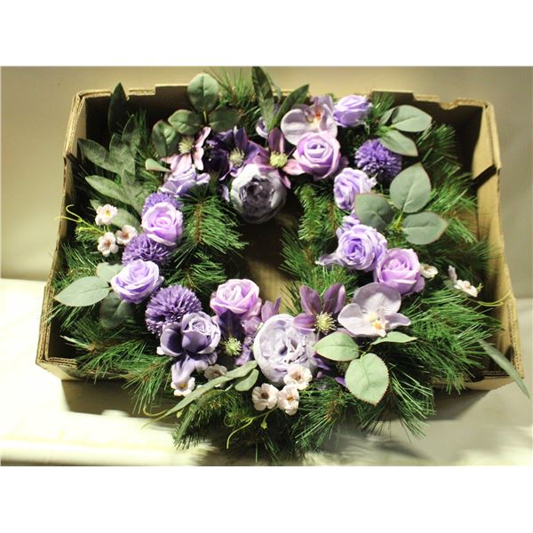 LILAC FLORAL WREATH 20” DIAMETER