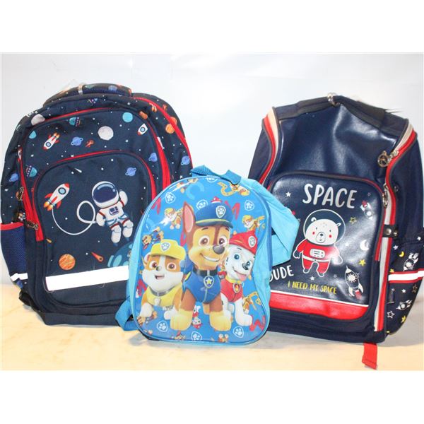 LOT OF 3 KIDS  BACKPACKS