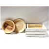 Image 1 : WOOD CRAFTED BOWL & PLATE & 2 WOOD NEST CRATES