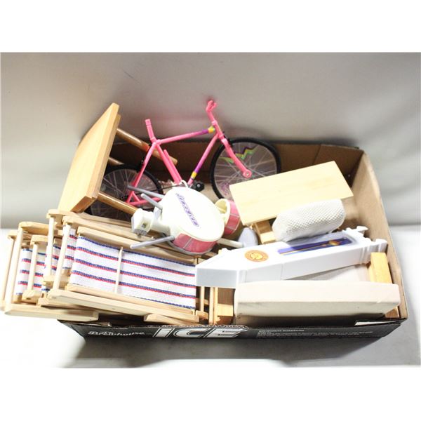 VTG BARBIE FURNITURE, BARBIE DRUMS, CLOCK