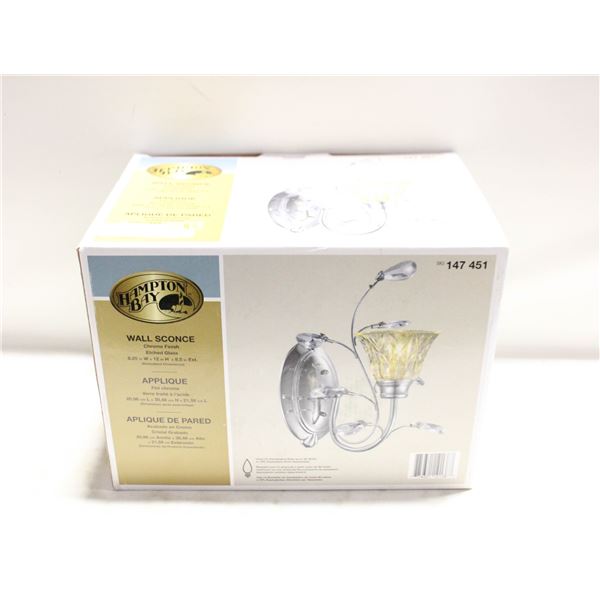 NEW HAMPTON BAY CHROME FINISH SCONCE LIGHT,