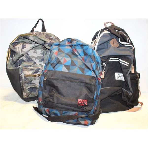 LOT OF 3   BACKPACKS