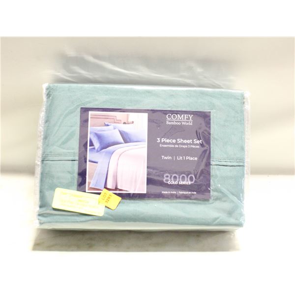 NEW COMFY BAMBOO WORLD 3-PIECE SHEET SET -