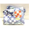 Image 1 : HOME-MADE QUILT, 65"X60", BLUE COLORS, COTTON