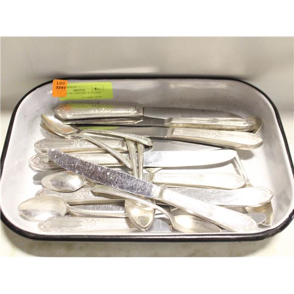 VINTAGE SILVERWARE & ENAMEL WARE