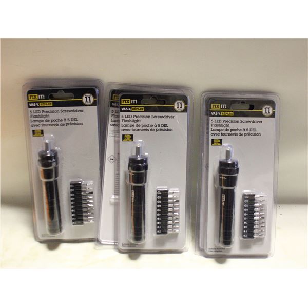 CASE WITH 6 11PC 5 LED PRECISION SCREWDRIVERS
