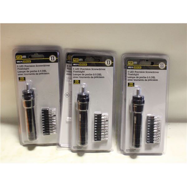 CASE WITH 6 11PC 5 LED PRECISION SCREWDRIVERS
