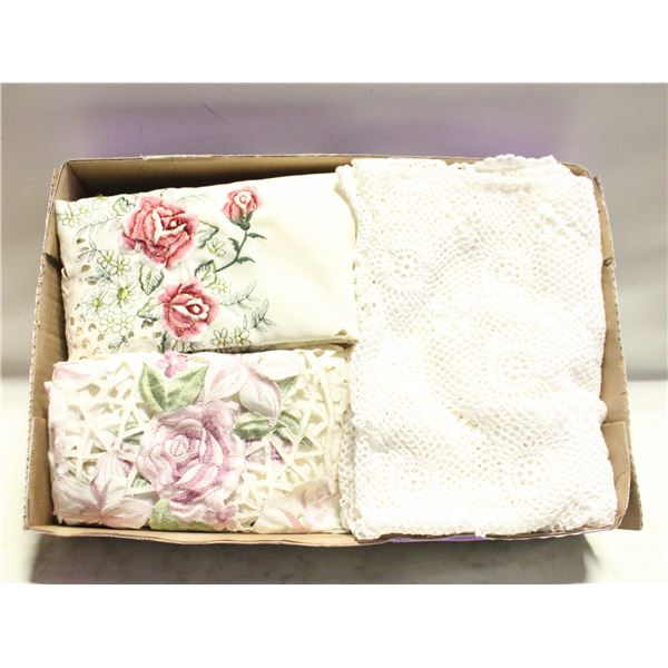 ROSE THEME  LINENS & CROCHET TABLECLOTH