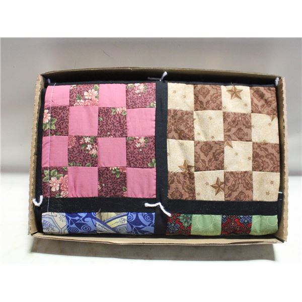 HOME-MADE QUILT, 16 SQUARES PER BLOCK,