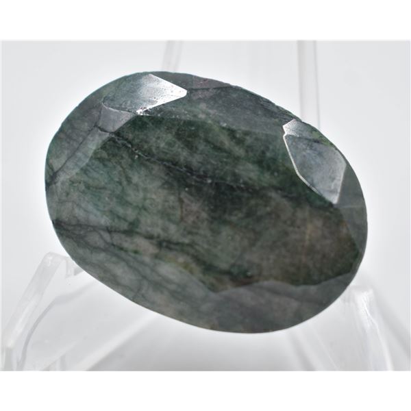 #313-NATURAL GREEN EMERALD GEMSTONE 133.65CT