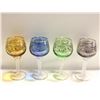 Image 1 : FOUR COLORFUL TWISTED STEM WINE GLASSES