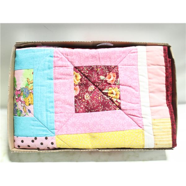 HOME-MADE QUILT, 48"X40", COTTON