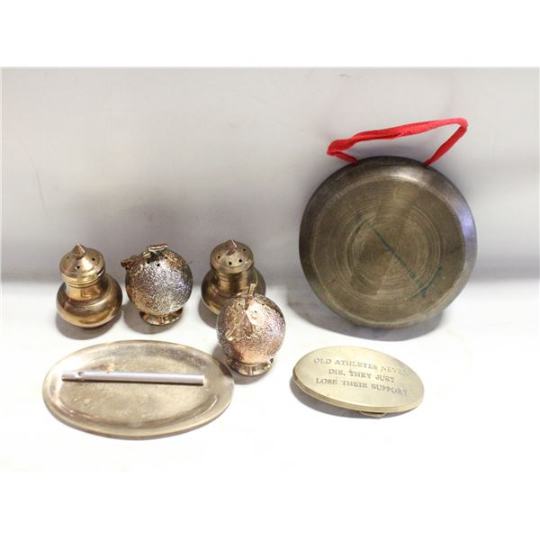 VINTAGE BRASS TIGER-FINISH GONG, BRASS