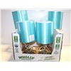 Image 1 : 4 SMALL LAMPS WITH BLUE SHADES 15" HIGH