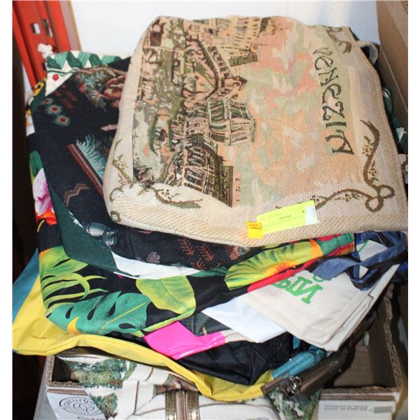 BOX OF TRAVEL BAGS, DUFFEL BAGS