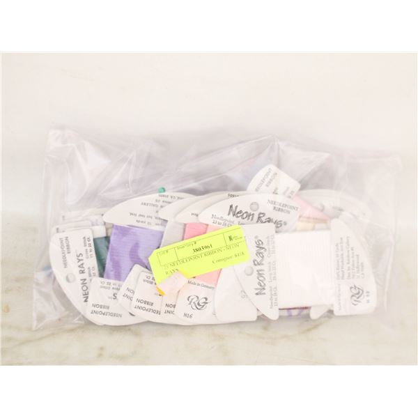 21 NEEDLEPOINT RIBBON - NEON RAYS