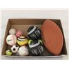 Image 1 : FLAT OF VARIOUS BALLS, FOOTBALLS, HARDBALL, ETC