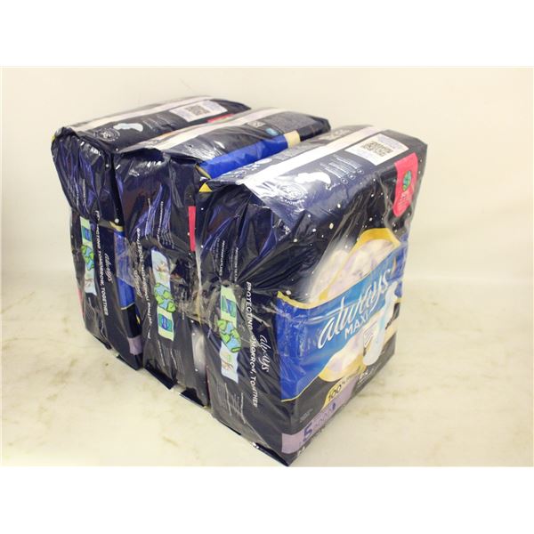 NEW 3X24PKS ALWAYS MAXI PAD FLEXI WINGS