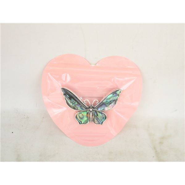 NEW BUTTERFLY BROOCH, ABALONE INLAY