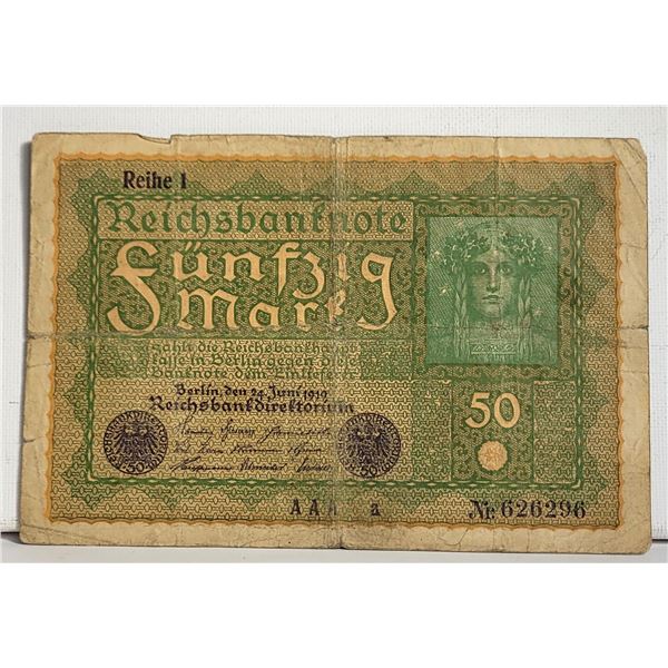 15) FROM JUNE 1919 GERMANY, 50 MARK