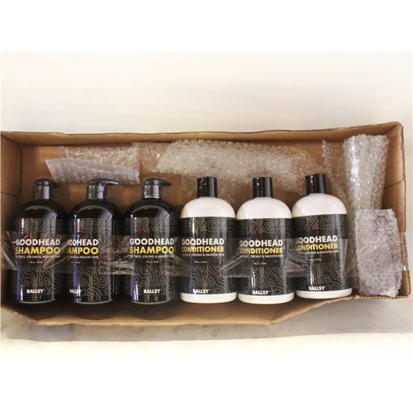 NEW 6 SEALED BALLSY GOODHEAD SHAMPOO &