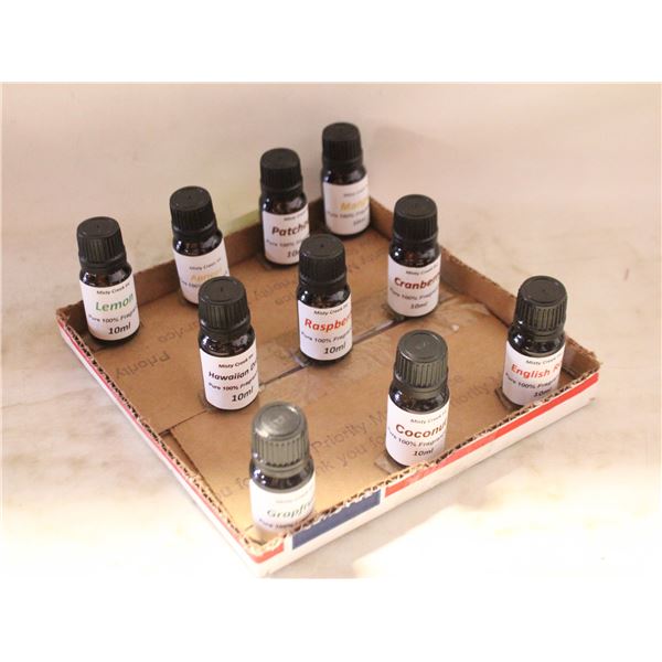 NEW 10 BOTTLES 10ML FRAGRANCE OILS ASSORTED SCENTS