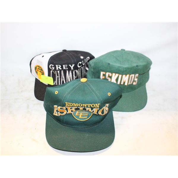 VINTAGE EDMONTON ESKIMOS HATS ALL TOGETHER-ESTATE