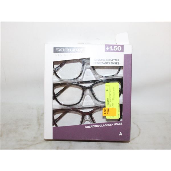 FOSTER GRANT DESIGN OPTICS READING GLASS +1.50