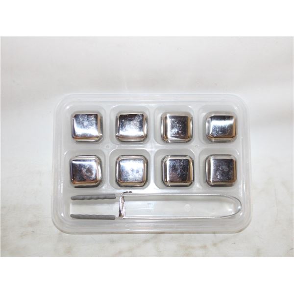 SET OF 8 REUSABLE STAINLESS STEEL ICE CUBES
