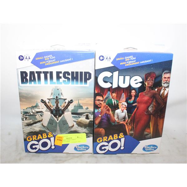NEW HASBRO MINI GAMES CLUE/BATTLESHIP