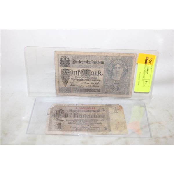 1917 AND 1937 GERMAN BILLS