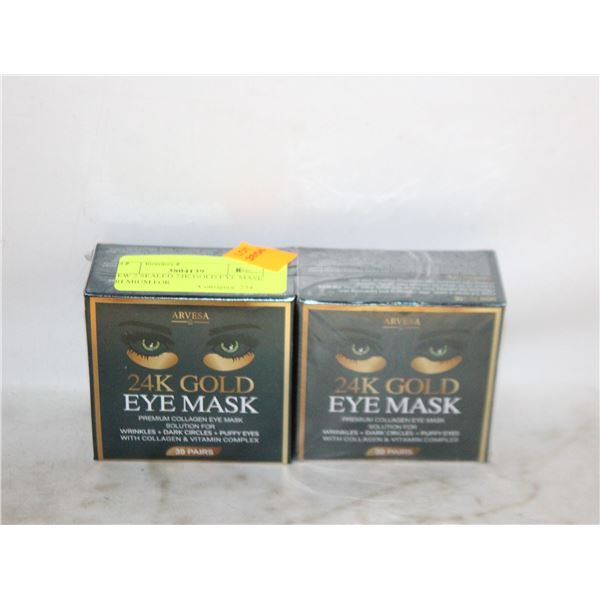 NEW 2 SEALED 24K GOLD EYE MASK PREMIUM FOR