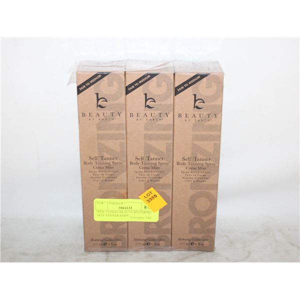 NEW 3 SPRAY BEAUTY BY EARTH SELF TANNER BODY