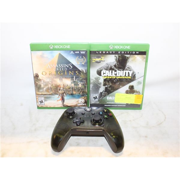 X-BOX ONE PDP CONTROLLER & 2 GAME LOT