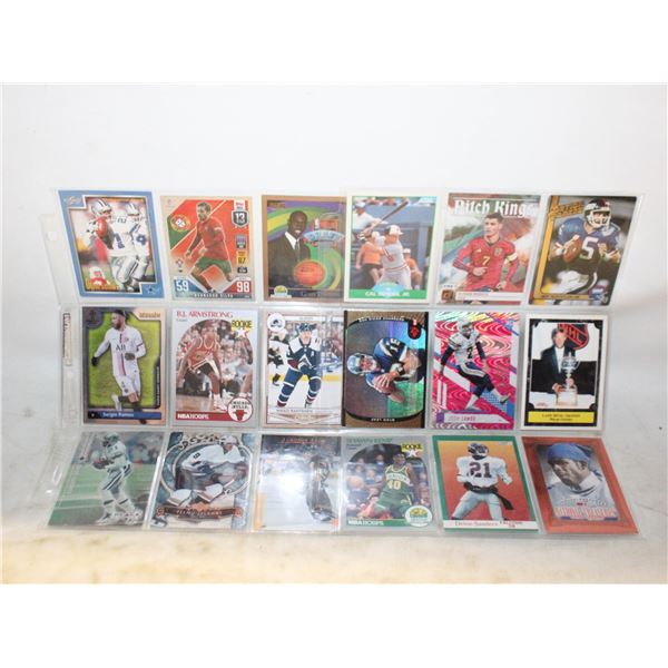 VARIOUS SPORTS CARDS ON TWO 9X PLATINUM