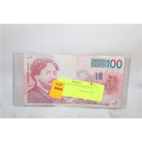 1995-2001 BELGIUM FRANCS $100 NOTE