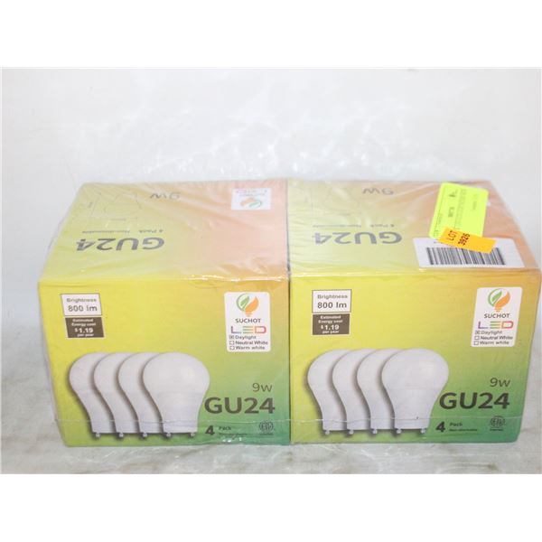 8 PACK LED GU24 LIGHT BULBS NEW