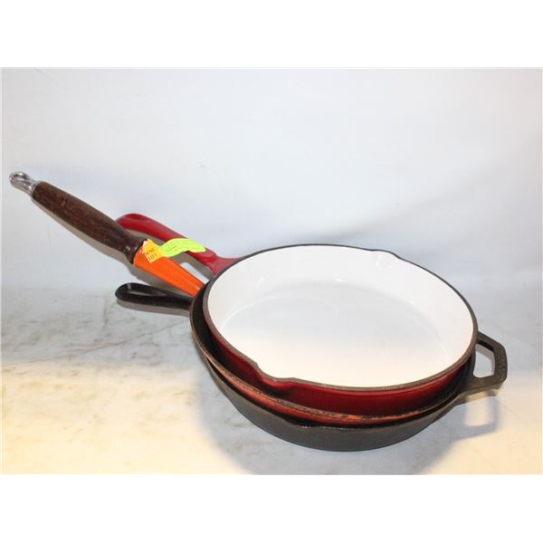 VINTAGE LE CREUSET, CAST IRON & ENAMEL CAST IRON