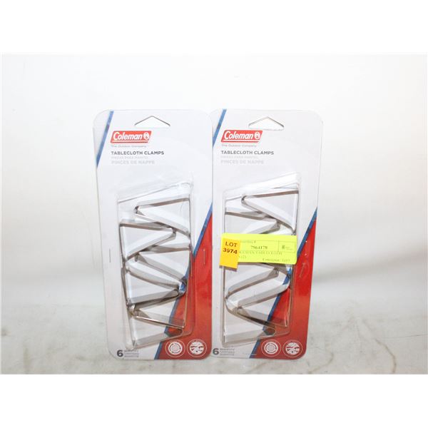 NEW COLEMAN TABLECLOTH CLAMPS (2)