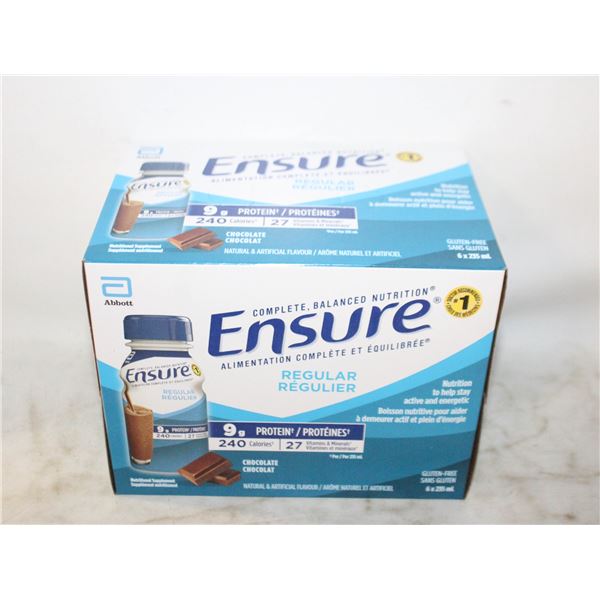 CASE OF ENSURE 6 X 235 ML CHOCOLATE EXP. 05/27