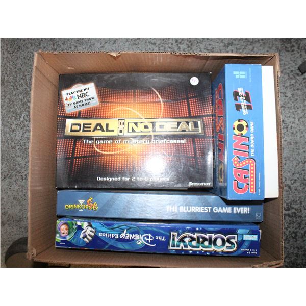 5 VARIOUS BOARD GAMES IN BOX