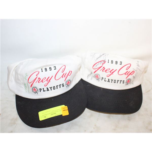VINTAGE SIGNED GREY CUP HATS TOGETHER-ESTATE