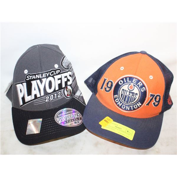 VINTAGE OILERS & STANLEY CUP PLAYOFF HATS