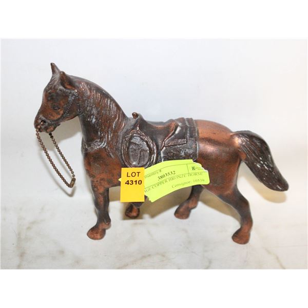 VINTAGE COPPER BRONZE HORSE WITH